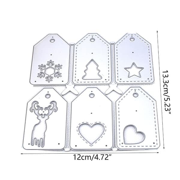 Julklappsetikett Metallskärningsformar Scrapbooking Stencil Stansar Kort Prägling