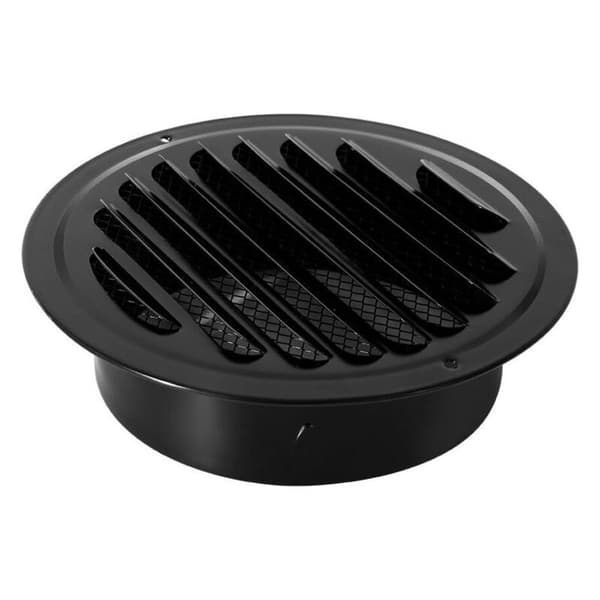 Rund ventilationsrist, 70 til 200 mm, lavet af rustfrit stål, ventilationsværktøj til udvendige vægkanaler (100 mm)