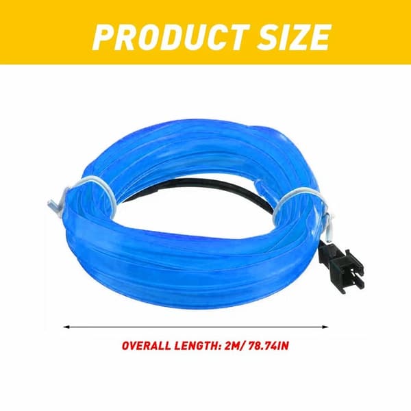 2-meters blå LED bil interiör ambient ljusremsa/tillbehör Blue