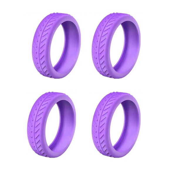 Bløde silikone trolley kuffert hjulbeskyttere støjdæmpende hjulbeskyttere til forretningsrejser bagage Purple 4pcs
