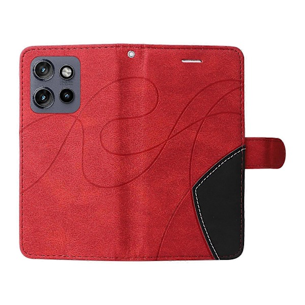 KT Læder Serie-1 Til Motorola Edge 50 Neo 5G Læderetui Farvesammensætning Telefon Cover Wallet Stativ Multicolor Style D