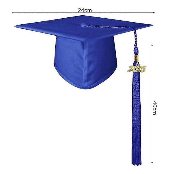 Matt Gradueringshatt for Voksne Unisex Justerbar Bachelorhatt med 2025-Charm Lange Dusker Gradueringsantrekk Bachelorhatt for College Gradueringsbilder Pa Atrovirens