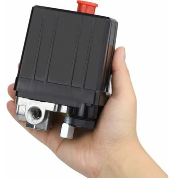 Trykkbryter for 240V luftkompressor - 4 uttak 90-120 PSI - Trykkbryter med kontrollventil - Reservedeler for kompressorer