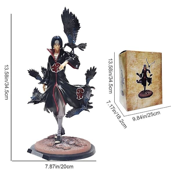 Anime Naruto Uchiha Itachi Raven Shippuden Figur PVC Statue Samleobjekt Legetøj Til Børn Fans Gave
