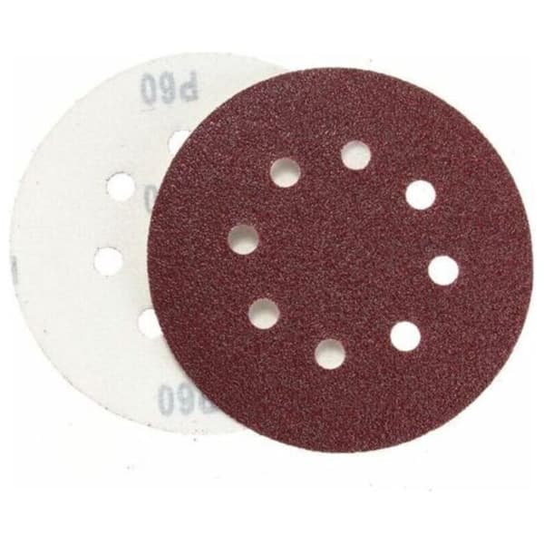 60 stk. sandpapir slibeskive 125 mm 8 huller korn 60-320 Cisea