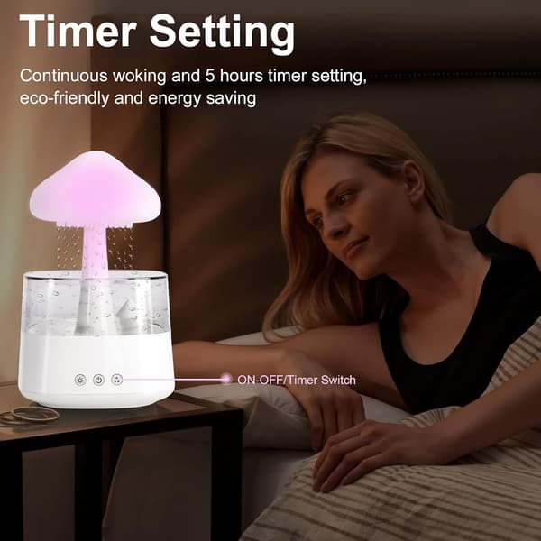 Nattlampa Moln Regn Luftfuktare med LED-ljus Mikro Aromaterapi Diffuser, Sömn Avkoppling Stämningsfull Vattendroppsljud Gåva