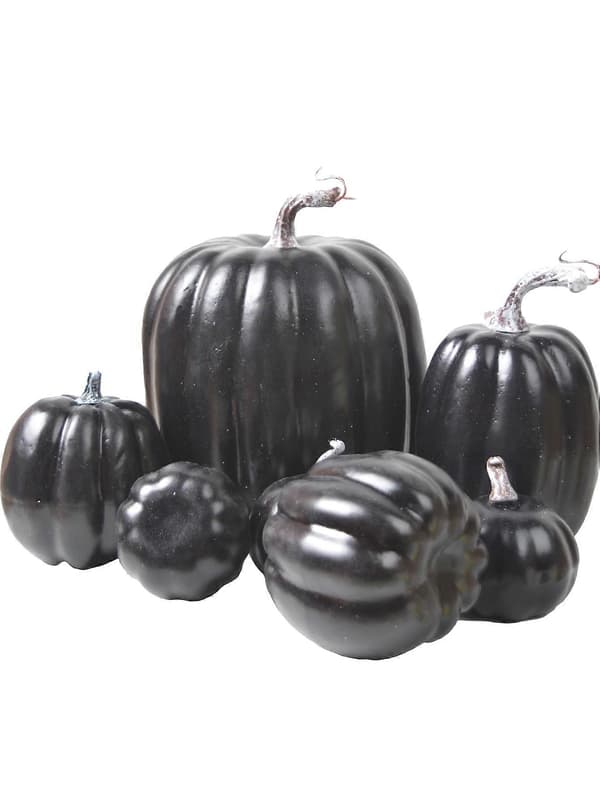 1 sett 7 STK Kunstig Gresskar Thanksgiving Høstfest Halloween Dekor Black