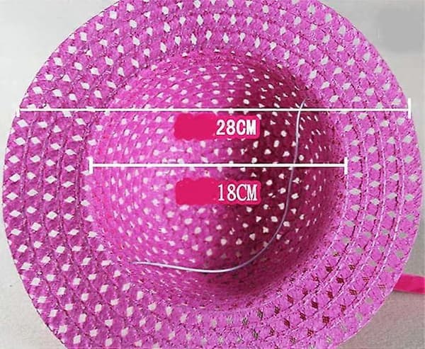 Stråhatte Søde Blomster Solhatte Sommer Strandhatte Strå Solskærme til Spædbørn Piger Småbørn Strandhat Pink