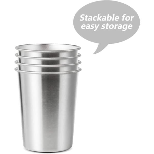 4-pack muggar i rostfritt stål BPA-fria hälsosamma pint-dricksmuggar M[CO]