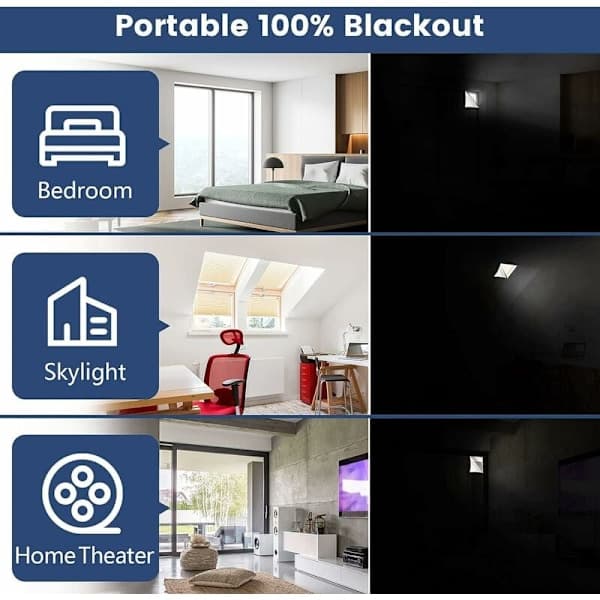 Mørklægningsgardin – Uden boring 200x150cm med velcro, termisk isolerende – Til loft
