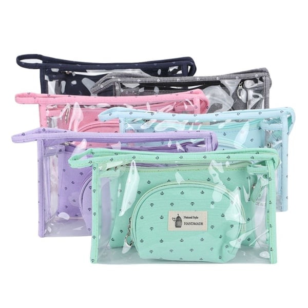 PVC Kosmetikpose Tryk Makeup Pouch GRÅ grå grey