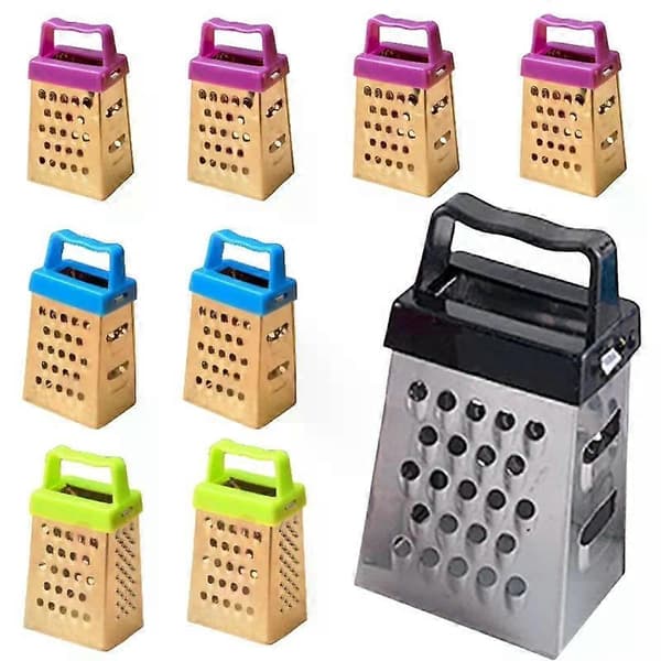 1-10 STK Mini Firesidig Rivehøvel i Rustfritt Stål Multifunksjonell Skrellkutter Frukt Ingefær Hvitløksrive Matlaging Kjøkken Color Random 5PCS