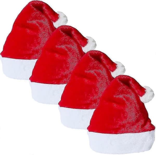Tomteluvor Julmössa Unisex Röd Förtjockad Sammet Klassisk Ren Snögubbe Nyår Festlig Helg
