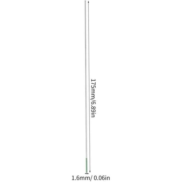 10 stk. Rene wolfram-elektroder WP grøn spids til AC TIG-svejsning, 1,6 mm professionelle wolfram-elektroder (1,6 mm x 175 mm)
