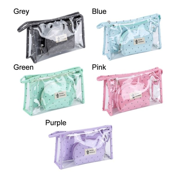 PVC Kosmetikpose Tryk Makeup Pouch GRÅ grå grey