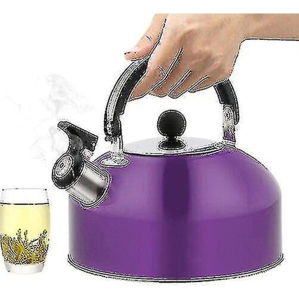 2.0l Vattenkokare med Visselpipa Polerad Kvalitet Rostfritt Stål 2.0 Liter Camping Vattenkokare-hy Navy Blue