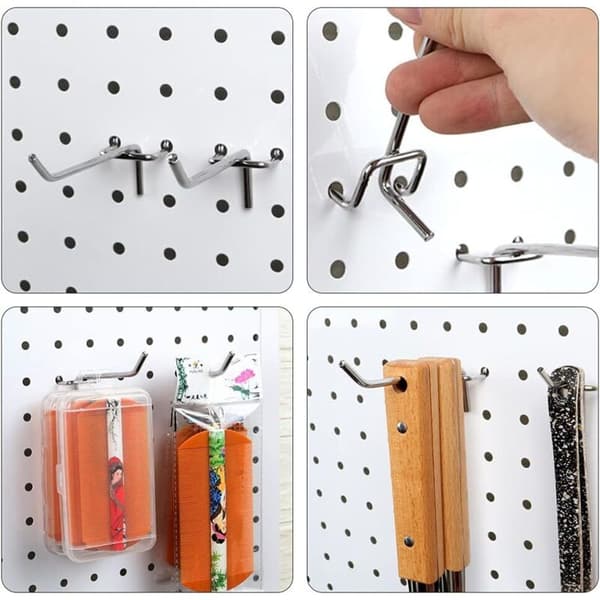 50 st pegboardkrokar för dörr-/väggpaneler, väggkrokar för butiksdisplay, 10 cm och 5 cm enkelkrokset
