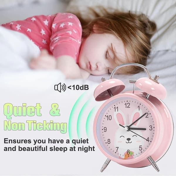 Väckarklockor för Tunga Sovare Väckarklockor Sängbord med Ljus Barn Digital Väckarklocka Extra Högljudd Väckarklocka Batteridriven Batteri ingår ej - Pink