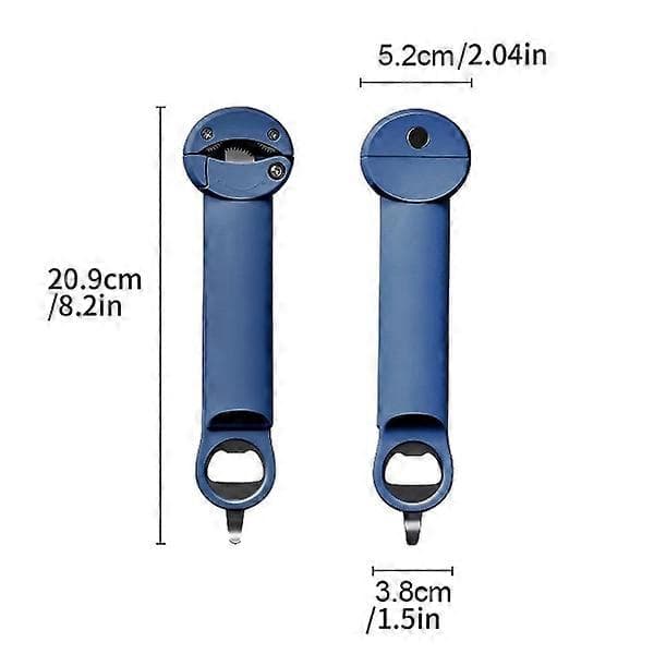 Uttrekkbar flaskeåpner, justerbar, multifunksjonell, rustfri stål boksåpner, veggmontert flaskeåpner blue