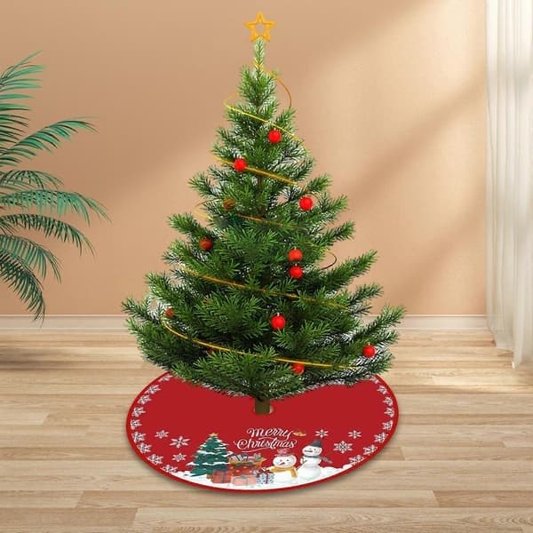 Juletræsmåtte Bunddækken Juletræsmåtte Diameter 90cm Varm Jul Style D