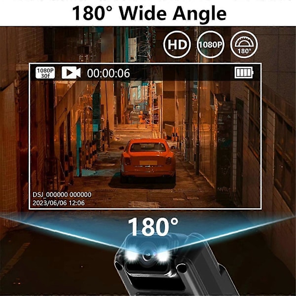 Kroppskamera Wifi 1080P HD Inspelning 1.3In Skärminspelare, Loopinspelning, 8 timmars batteritid Bärbara kameror Polis Cop Cam