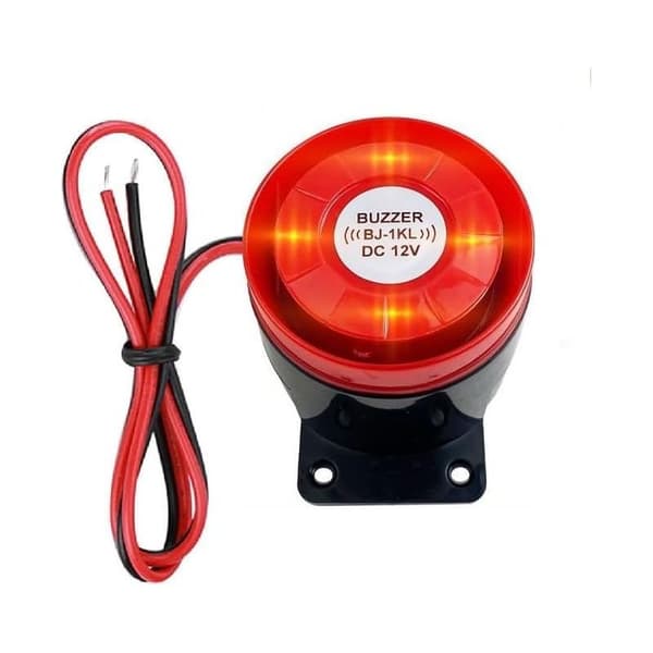 DC 12V Mini Kablet Strobe Sirene, 120 dB Lydalarmsystem til Hjemmesikkerhed, Rødt Blitzlys