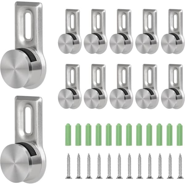 12 x Veggspeil Monteringsbraketter for 4-7 mm Tykke Paneler