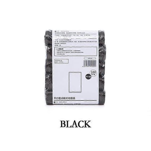 5 Rullar 1 Förpackning 100st Hushålls Engångs Soppåsar Köksförvaring Skräppåsar Rengöring Avfallspåse Plastpåse Black 45x50cm