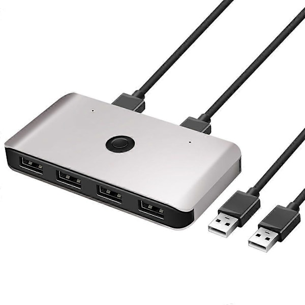 Rocketek Switch 2 PC Deling 4 USB-enheder Vælger KVM Switch Adapter