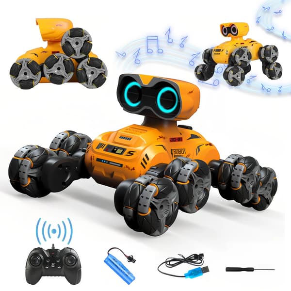 Fjernstyret opladningsrobot stuntbil legetøj, velegnet til børn i alderen 5-7 år, en perfekt gave til børn.
