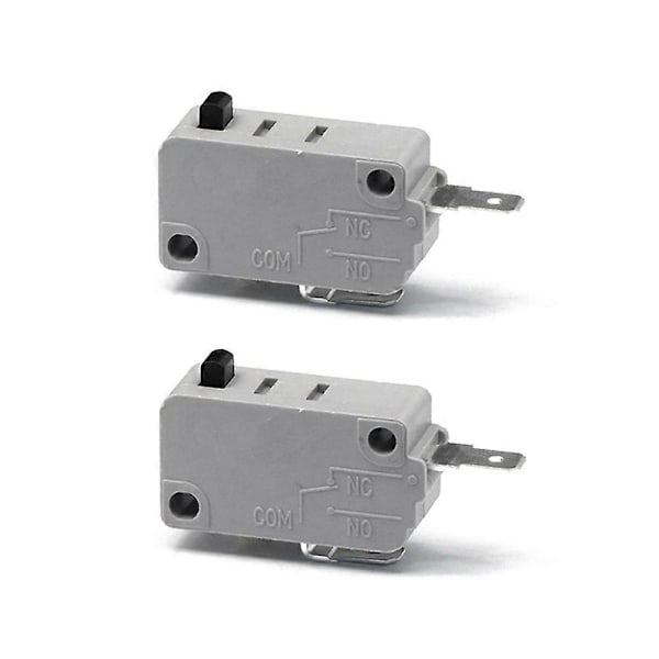 KW3A Mikrobryter 125V 250V 16A Normalt Åpen Bryter 2 Pin Sølv Kontakt for Mikrobølgeovn Vaskemaskin 2STK