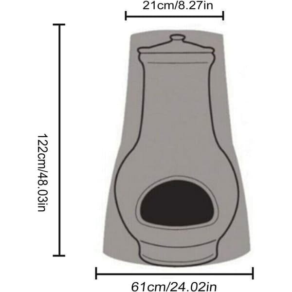 Skyddande överdrag för utomhus eldstad - Vattentät - Dammtät - Väderbeständig - 122 x 21 x 61 cm
