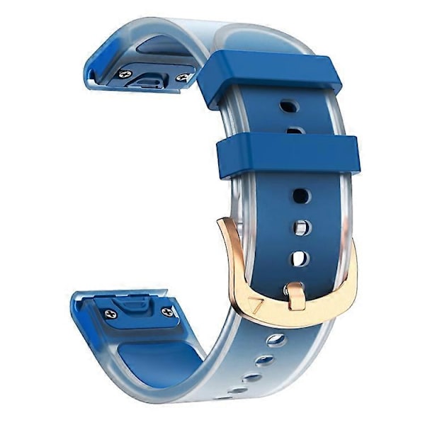Kompatibel med Garmin Fenix 7S QuickFit 20mm Transparent Design Klockarmband Justerbart Silikonband DarkBlue