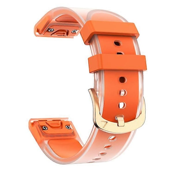 Yhteensopiva Garmin Fenix 7S QuickFit 20mm läpinäkyvän designin kellon ranneke säädettävä silikoninen Orange