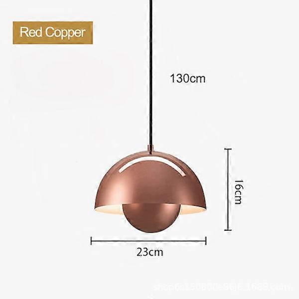 Modern Blomkruka Pendellampa Halvcirkelformad Restaurang Hängande Taklampa Inomhus Vardagsrum Bar Köksö Lampor Cool White 6000K Red Copper