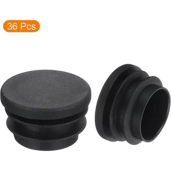 Benhætter - 36 Stykker - Sort PE Plast - 30mm Anti-Skrid Beskyttelse - Til Stoleben