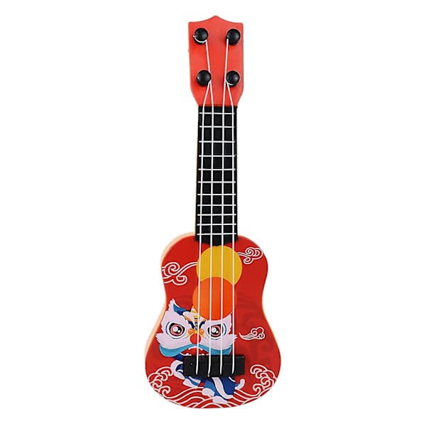 Mini Gitarr för Bebis Barn Nybörjare Klassisk Mini Kukulele Gitarr Pedagogisk Musikinstrument Leksak för Barn Tidig Utbildning Röd