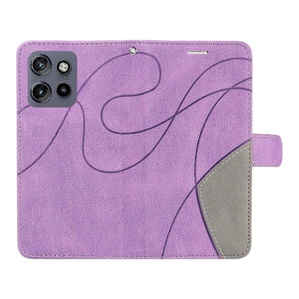 KT Leather Series-1 Motorola Edge 50 Neo 5G:n nahkainen suojakotelo, väriyhdistelmä, lompakko ja teline Multicolor Style E