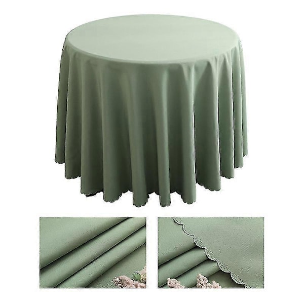 Gressgrønn Duk Bordduk Bryllupsfest Bursdagsdeksel Vaskbart Trekk Polyester JO3 Diameter 280cm