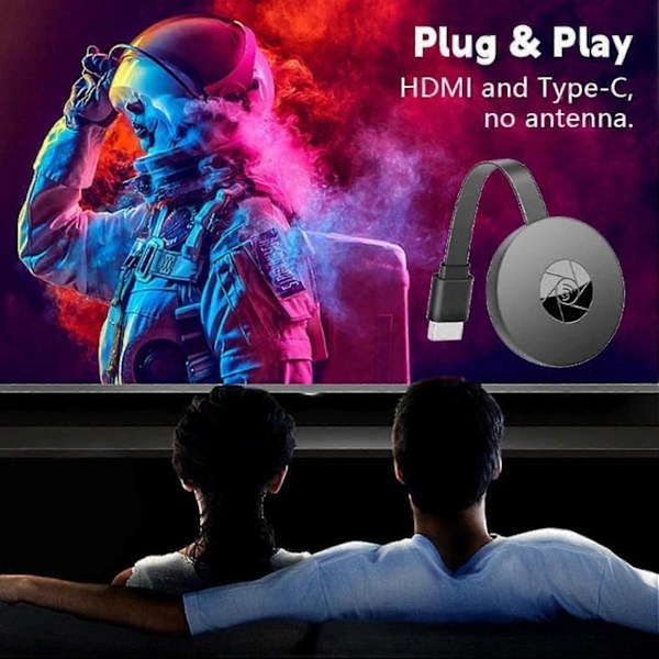 Seurico TV Box, uusi TV-lähetyslaite 2024, 1080P langaton HDMI-näyttöadapteri, 4K WiFi -näytön peilaus suoratoistolaite iOS Androidille 2pcs