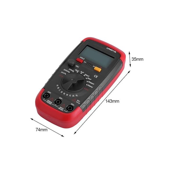 Professionel kapacitansmåler, 0,1pF til 20000uF digital kapacitanstester med LCD-baggrundsbelysning og beskyttende etui. Maks. 1999