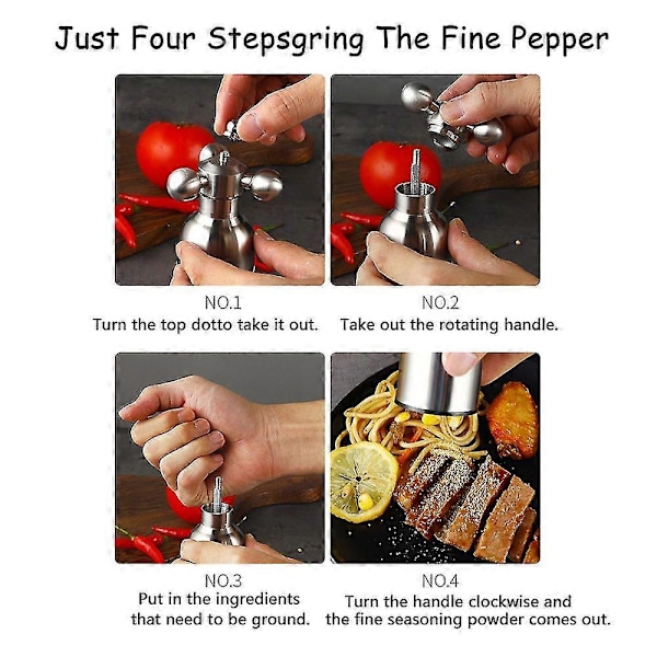 Sort Pepperkvern Salt Pepperkvern Krydderkvern Kjøkken Kreative Gadgets Pepper- og Saltkvern Gold 21cm