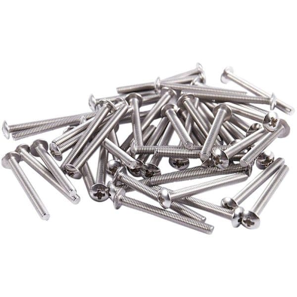 50 stk. Truss-hovedbolte #6-32 x 1 1/4 tommer sølv