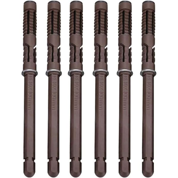 6 delar Ø10x100 mm dolda flytande hyllkonsoler väggmonterade hyllfästen