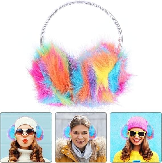 Ørevarmere Vinter Varme Fluffy Ørevarmere for Kvinner Jenter Jul Utendørs Ørevarmere
