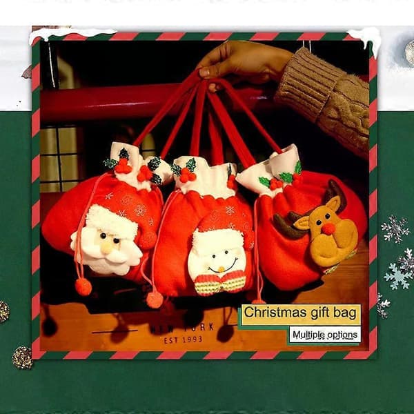 Julklappspåsar Julstrumpa Väska Förpackningslåda Julgodispåse Barn Handhållen Prydnad Julklappspåse 12