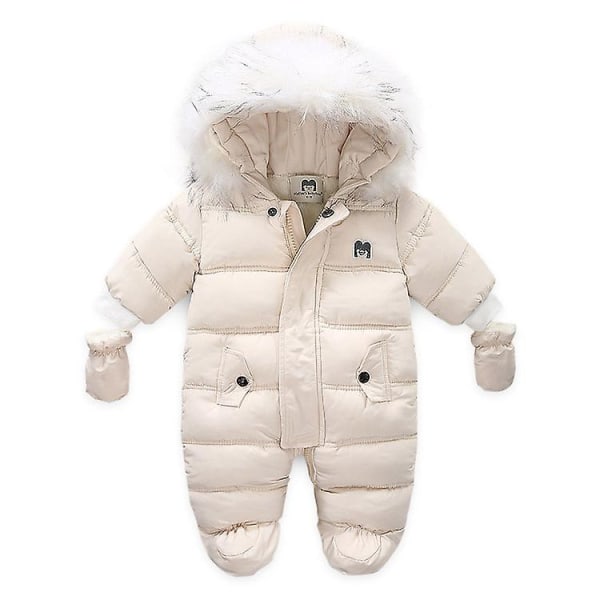 Vintersnödräkt för barn, varm vindtät dunoverall Beige 80cm