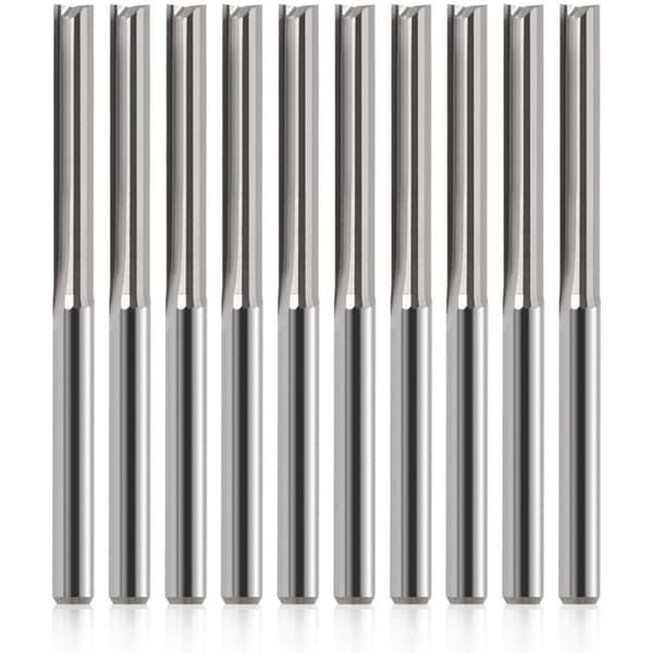 1/8\" Fræsejern, lige skaft, 20mm/40mm skaft fræsejern til MDF, PVC, akryl, spånplader og træ (10 stk.)