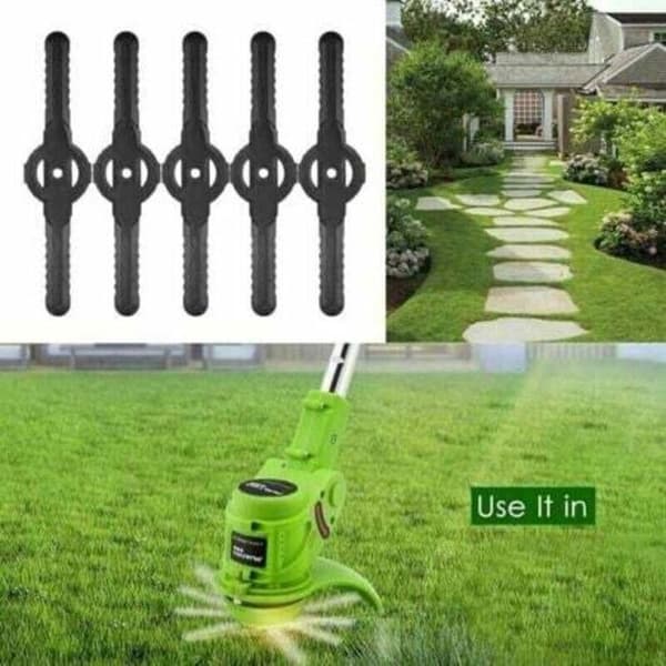 10 stycken gräsklipparblad för gräsklippartillbehör, reservblad i plast, trädgårdsredskap, litet hål 5 mm