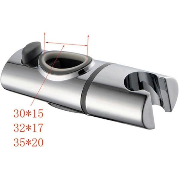 Duschfäste, Duschstångsglidare, Ersättningsfäste för Handdusch Speciellt för Oval Glidstång Höjdjusterbar Sprayhållare på Stång 32x17mm